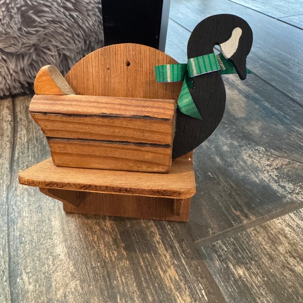Vintage Cottagecore Goose Wood Mini Wall Shelf Handmade Folk Art Country‎ Decor